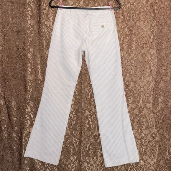 NWT. Banana Republic Cream Textured Pants. Size 0. - Picture 2 of 5